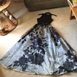 Black floral prom dress